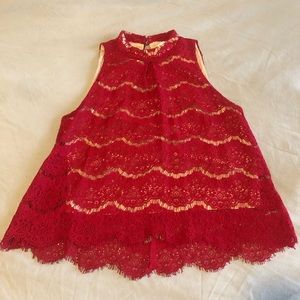 Red lace top